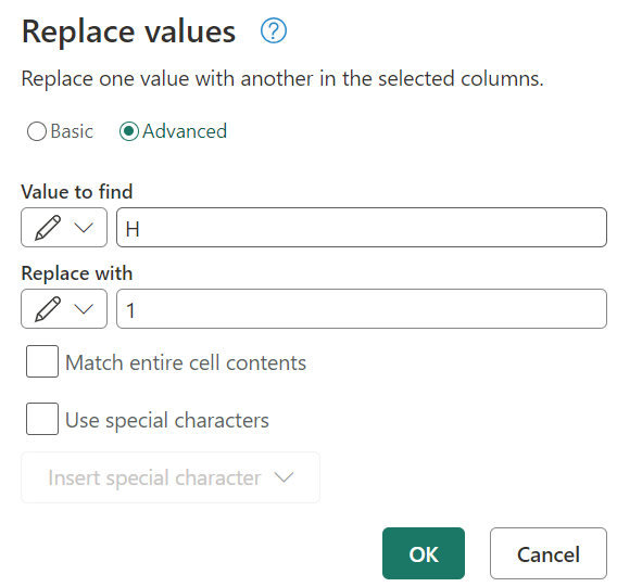 Replace Values